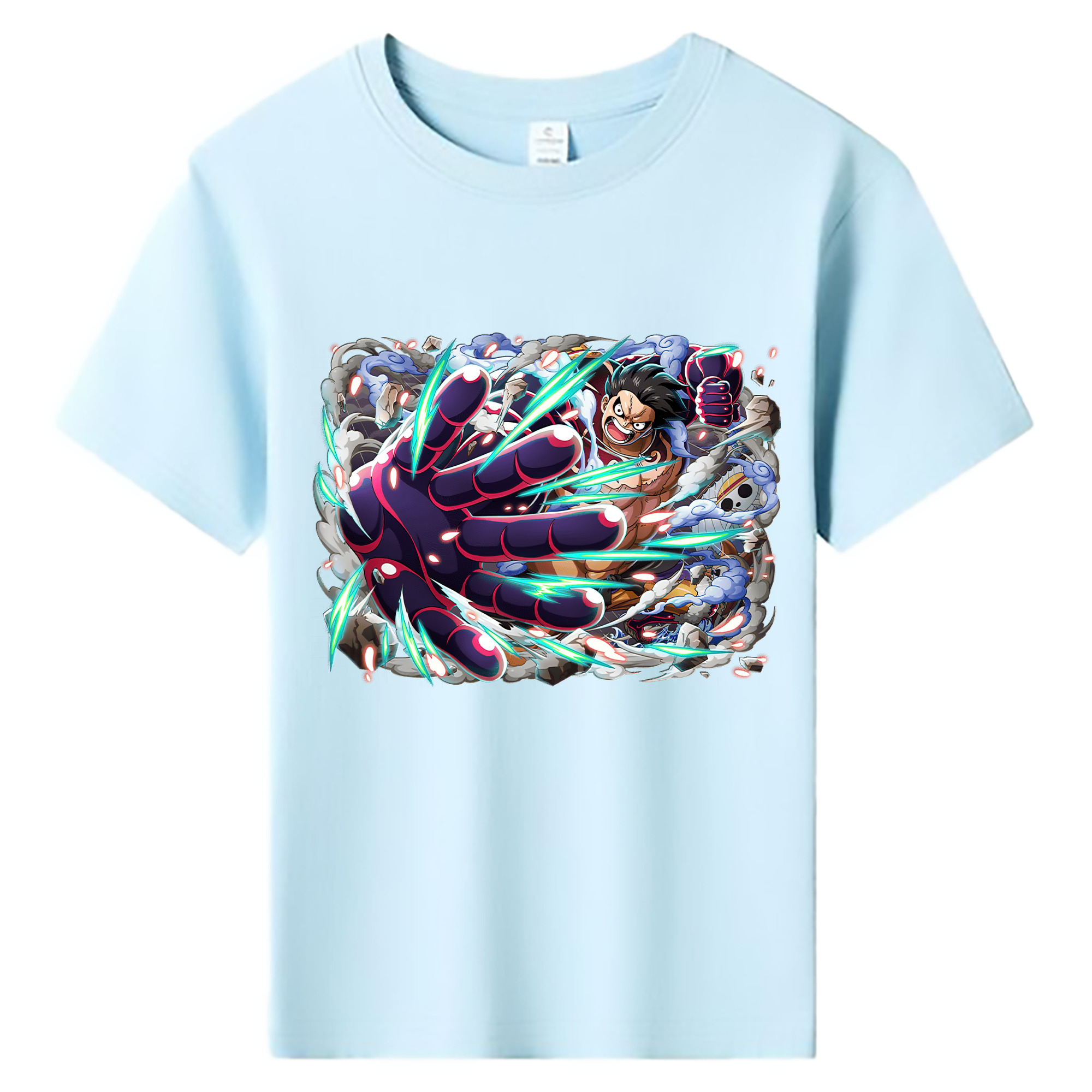 ワンピース モンキー・D・ルフィ ONE PIECE Monkey D. Luffy 綿100％キッズTシャツ（フロントプリント）